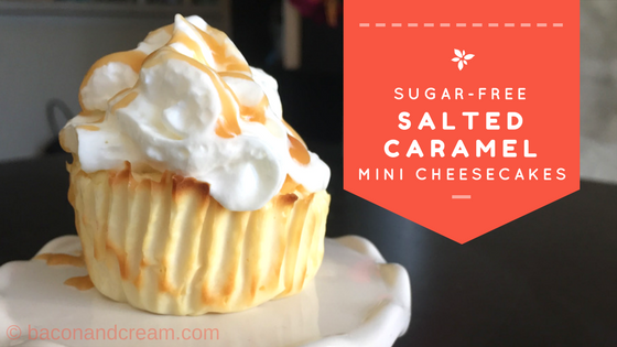salted caramel low carb sugar-free cheesecake from Bacon and Cream