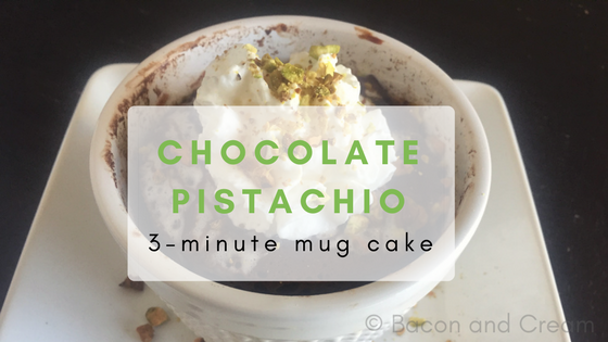 Low carb chocolate pistachio sugar free mug cake